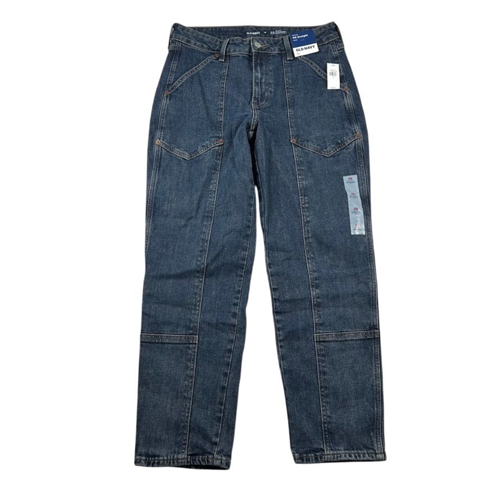 Old Navy Jeans Womens 10 OG Straight Double Knee Articulated High Rise Utility
